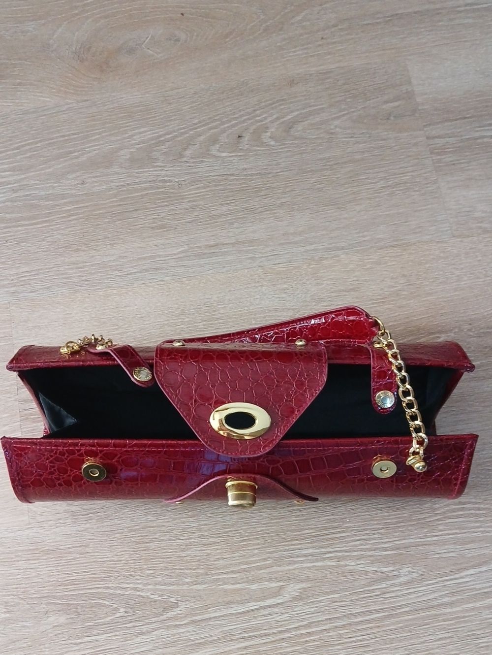 Picnic at Ascot Wine Carrier & Purse Clutch Burgundy Faux Leather Vegan 14.x 5
